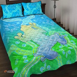 Aboriginal Frog Quilt Bed Set Indigenous Simple Vibes