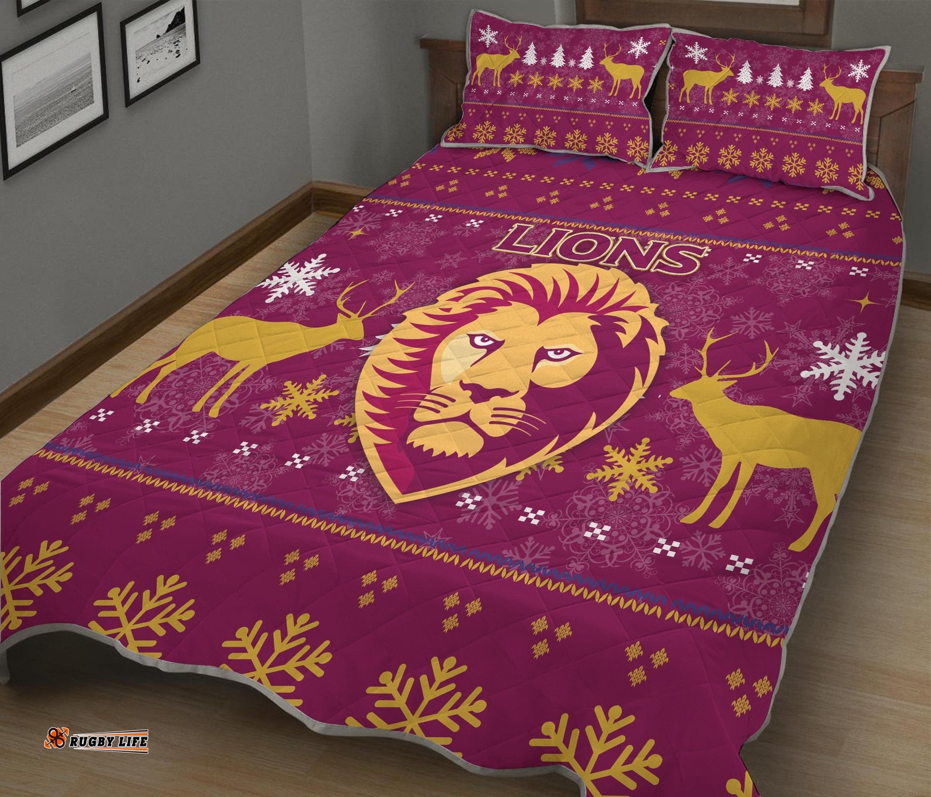 Brisbane Lion Quilt Bed Set Christmas Ugly Style