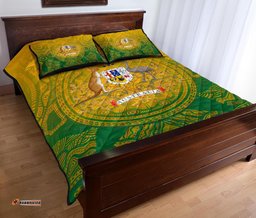 Aboriginal Quilt Bed Set, Australia Rugby and Coat Of Arms Ver02