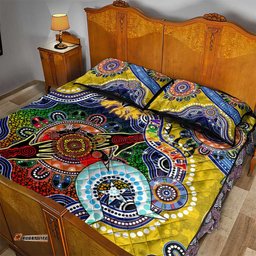 custom naidoc week 2024 richmond tiger quilt bed set australia aboriginal dot painting dt02