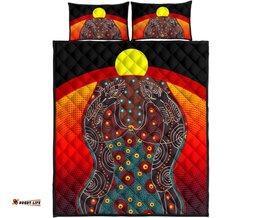 Premium Quilt Aboriginal Sublimation Dot Pattern Style Red
