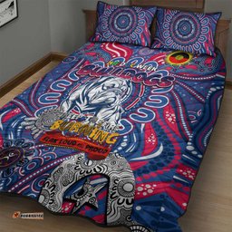 western bulldogs naidoc week 2024 quilt bed set mascot football dt02
