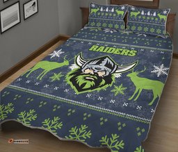 Canberra Raiders Quilt Bed Set Christmas Ugly Style