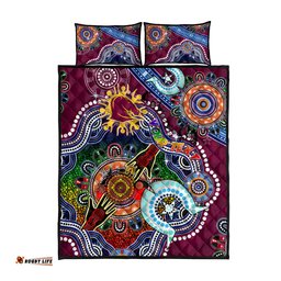 personalised broncos naidoc week 2024 quilt bed set australia aboriginal dot painting dt02