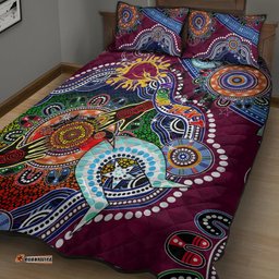 personalised broncos naidoc week 2024 quilt bed set australia aboriginal dot painting dt02