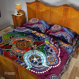 personalised broncos naidoc week 2024 quilt bed set australia aboriginal dot painting dt02