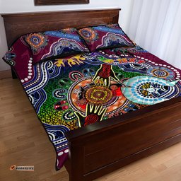 personalised broncos naidoc week 2024 quilt bed set australia aboriginal dot painting dt02