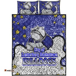 Canterbury-Bankstown Bulldogs Custom Quilt Bed Set - Team With Dot And Star Patterns For Tough Fan Quilt Bed Set