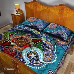 personalised sharks naidoc week 2024 quilt bed set australia aboriginal dot painting dt02
