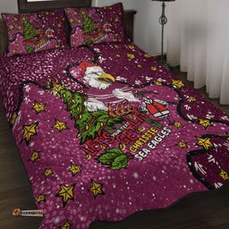 Manly Warringah Sea Eagles Christmas Custom Quilt Bed Set - Let's Get Lit Chrisse Pressie Quilt Bed Set