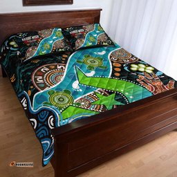 Australia Naidoc Week Quilt Bed Set - Torres Strait Island Naidoc Week Aboriginal Inspired Land Quilt Bed Set