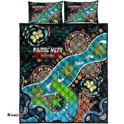 Australia Naidoc Week Quilt Bed Set - Torres Strait Island Naidoc Week Aboriginal Inspired Land Quilt Bed Set