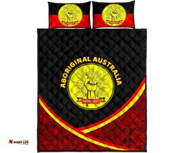Quilt Bed Sets Aboriginal Flag And Animals Pattern
