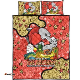Redcliffe Dolphins Custom Quilt Bed Set - Australian Big Things Quilt Bed Set