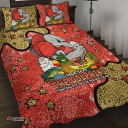 Redcliffe Dolphins Custom Quilt Bed Set - Australian Big Things Quilt Bed Set