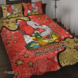 Redcliffe Dolphins Custom Quilt Bed Set - Australian Big Things Quilt Bed Set