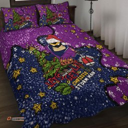 Melbourne Storm Christmas Custom Quilt Bed Set - Let's Get Lit Chrisse Pressie Quilt Bed Set