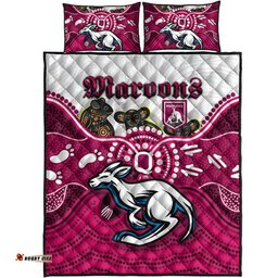 Maroons Rugby Aboriginal Custom Quilt Bed Set The Cane Toads With Indigenous Koala