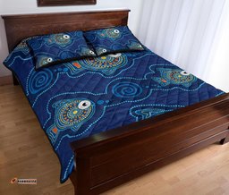 Aboriginal Quilt Bed Set, Indigenous Turtle Patterns