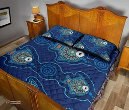 Aboriginal Quilt Bed Set, Indigenous Turtle Patterns