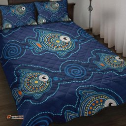 Aboriginal Quilt Bed Set, Indigenous Turtle Patterns