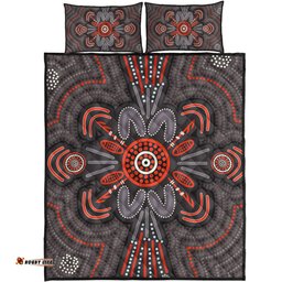 Australia Dot Painting Inspired Aboriginal Quilt Bed Set - Aboriginal Dot Indigenous Art Inspired Quilt Bed Set
