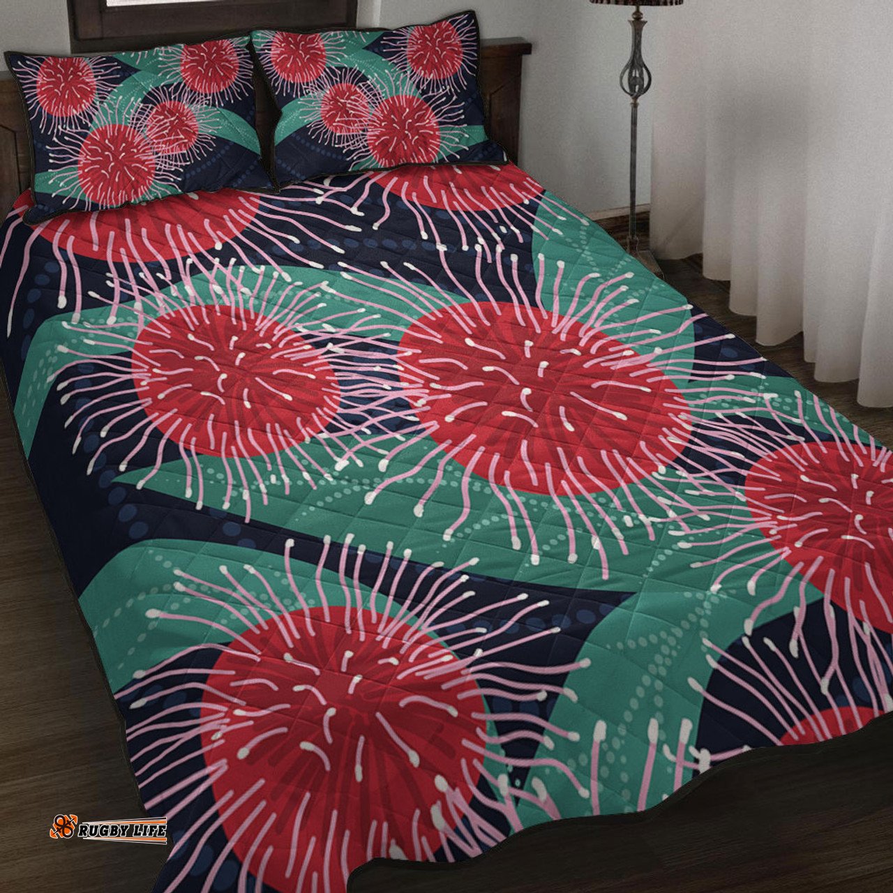 Australia Aboriginal Quilt Bed Set - Australian Hakea Flower Artwork Quilt Bed Set