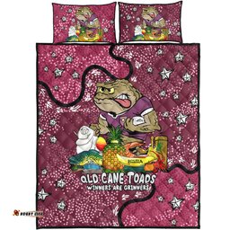 Queensland Cane Toads Custom Quilt Bed Set - Australian Big Things Quilt Bed Set