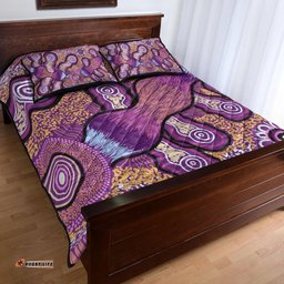 Australia Aboriginal Inspired Quilt Bed Set - Indigenous Art Aboriginal Inspired Dot Painting Style