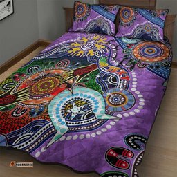 custom naidoc week 2024 fremantle dockers freo quilt bed set australia aboriginal dot painting dt02