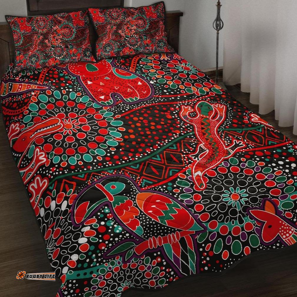 quilt bed sets aboriginal animal & dot acrylic paint