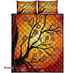Australia Aboriginal Inspired Quilt Bed Set - Tree on the hill