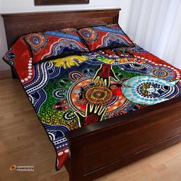 custom naidoc week 2024 gold coast suns quilt bed set australia aboriginal dot painting dt02