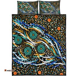 Australia Aboriginal Quilt Bed Set - Color Dot Dreamtime Quilt Bed Set