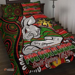 South Sydney Rabbitohs Custom Quilt Bed Set - Bunnies For Our Elders Hoodie Quilt Bed Set