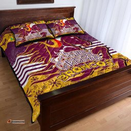 Brisbane Broncos Christmas Custom Quilt Bed Set - Merry Christmas Broncos 1992 Retro Heritage Jersey