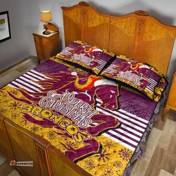 Brisbane Broncos Christmas Custom Quilt Bed Set - Merry Christmas Broncos 1992 Retro Heritage Jersey