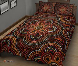 aboriginal quilt bed set aboriginal dot painting flowers style ver02