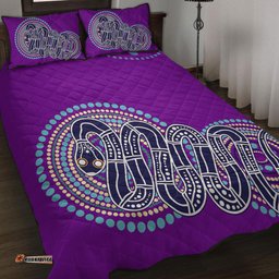Australia Aboriginal Quilt Bed Set - Purple Rainbow Serpent Dreaming Inspired Quilt Bed Set