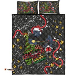 Penrith Panthers Christmas Custom Quilt Bed Set - Let's Get Lit Chrisse Pressie Quilt Bed Set