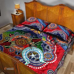 custom naidoc week 2024 essendon bombers quilt bed set australia aboriginal dot painting dt02