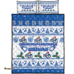 Canterbury-Bankstown Bulldogs Christmas Quilt Bed Set - Canterbury-Bankstown Bulldogs Special Ugly Christmas Quilt Bed Set