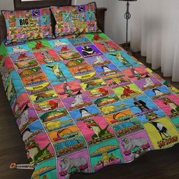 Australia Quilt Bed Set - Australia's Iconic Big Things Postage Stamps Style Quilt Bed Set