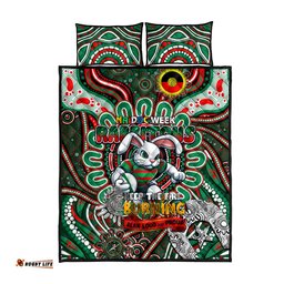 naidoc week 2024 rabbitohs quilt bed set mascot rugby dt02