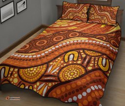 Aboriginal Quilt Bed Set Landscape and The Sun Dot Painting Art