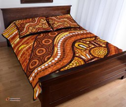 Aboriginal Quilt Bed Set Landscape and The Sun Dot Painting Art