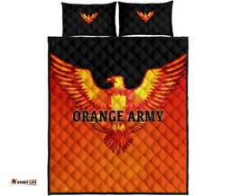 orange army quilt bed set cricket sporty style 05