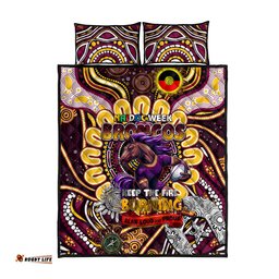 naidoc week 2024 broncos quilt bed set mascot rugby dt02