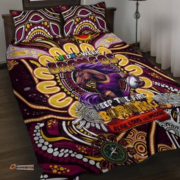 naidoc week 2024 broncos quilt bed set mascot rugby dt02