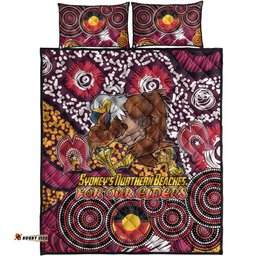 Manly Warringah Sea Eagles Naidoc Quilt Bed Set - Custom For Our Elders Quilt Bed Set